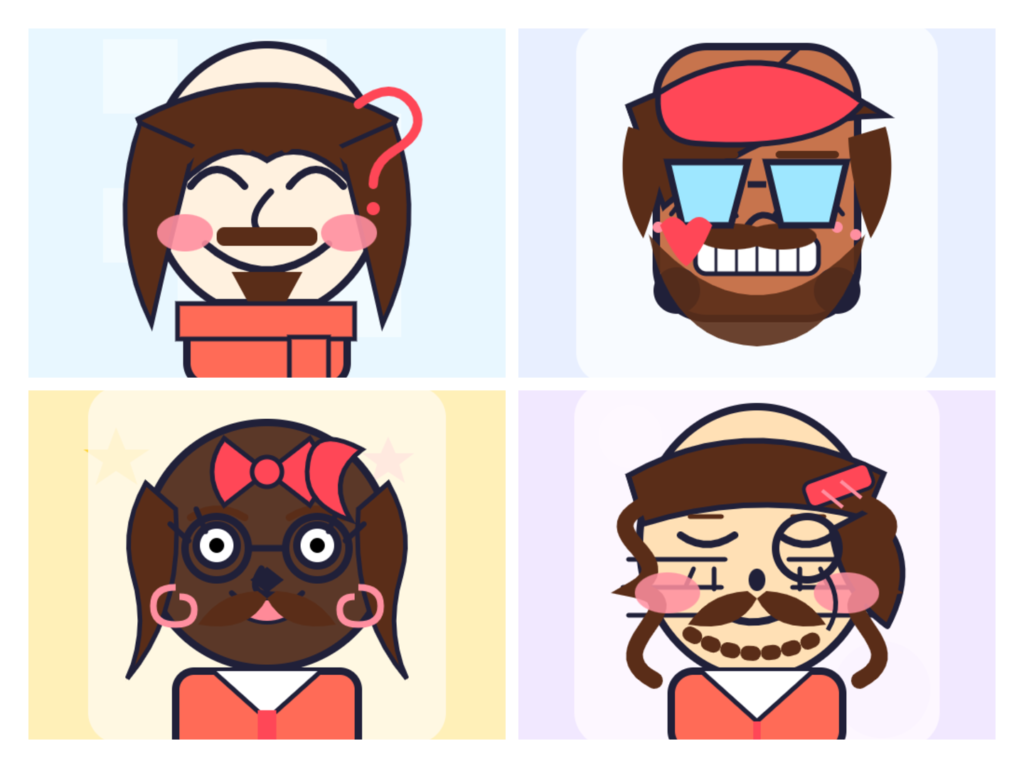 Oval Face Generator preview showing cute customizable oval face avatars